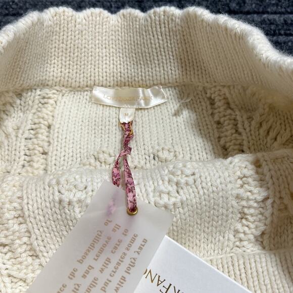 LOVESHACKFANCY Cable-Knit Brendana Mini Skirt Size M in Antique White NWT - Picture 12 of 15